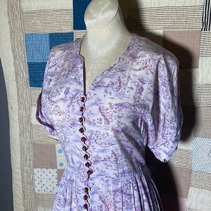 1950s Lavender “Fashion Frock” Novelty Day Dress